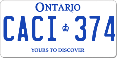 ON license plate CACI374