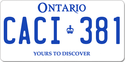 ON license plate CACI381