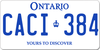 ON license plate CACI384