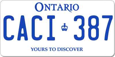 ON license plate CACI387