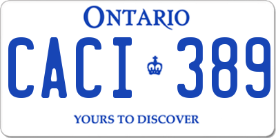 ON license plate CACI389