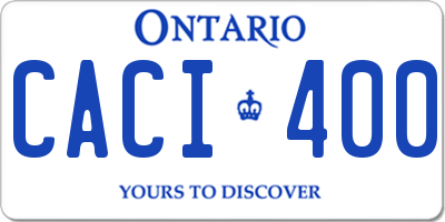 ON license plate CACI400