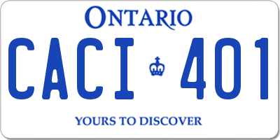 ON license plate CACI401