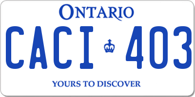 ON license plate CACI403