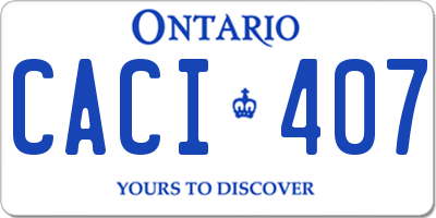 ON license plate CACI407