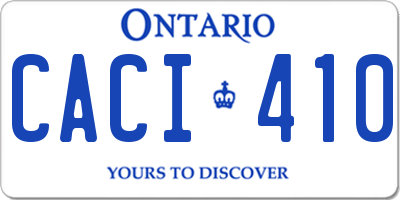 ON license plate CACI410