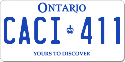 ON license plate CACI411