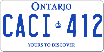 ON license plate CACI412