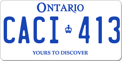 ON license plate CACI413