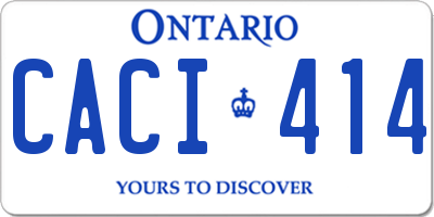 ON license plate CACI414