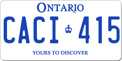 ON license plate CACI415