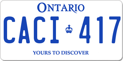 ON license plate CACI417