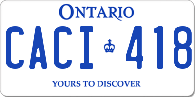 ON license plate CACI418