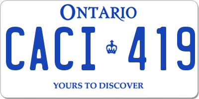 ON license plate CACI419