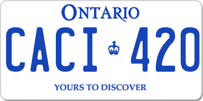 ON license plate CACI420