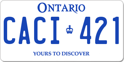 ON license plate CACI421