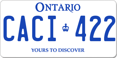 ON license plate CACI422