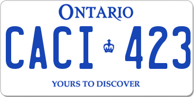 ON license plate CACI423