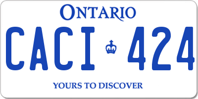 ON license plate CACI424