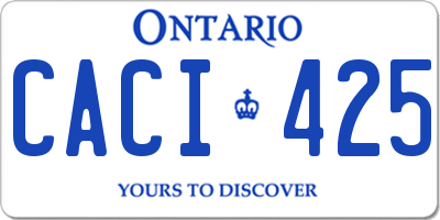 ON license plate CACI425