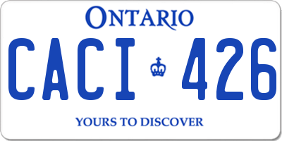 ON license plate CACI426