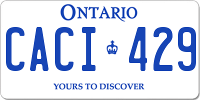 ON license plate CACI429