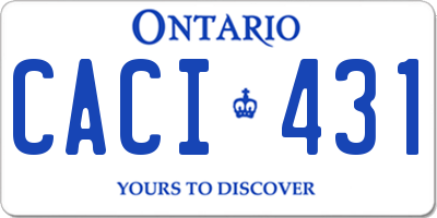 ON license plate CACI431