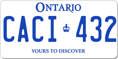 ON license plate CACI432