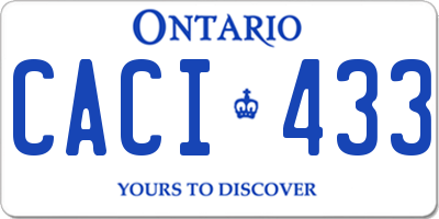 ON license plate CACI433