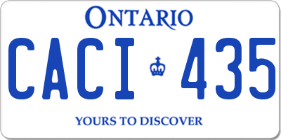 ON license plate CACI435