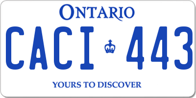 ON license plate CACI443