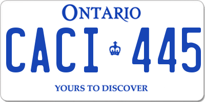 ON license plate CACI445