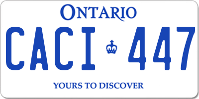 ON license plate CACI447