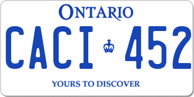 ON license plate CACI452