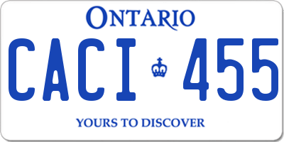 ON license plate CACI455