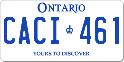 ON license plate CACI461