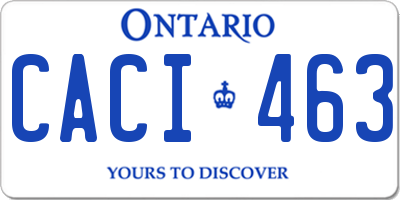 ON license plate CACI463