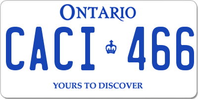 ON license plate CACI466