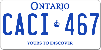 ON license plate CACI467