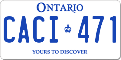 ON license plate CACI471