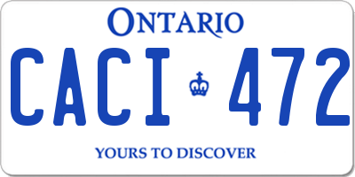 ON license plate CACI472