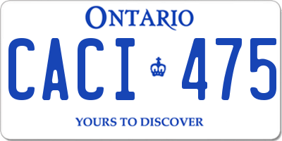 ON license plate CACI475