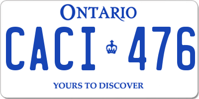 ON license plate CACI476