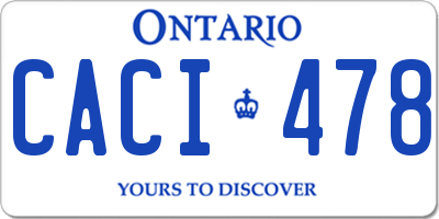 ON license plate CACI478