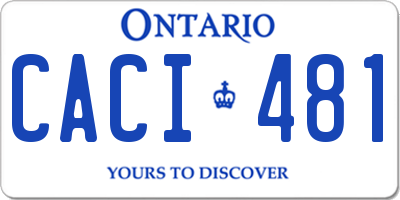 ON license plate CACI481