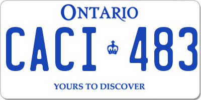 ON license plate CACI483