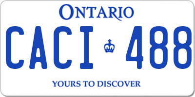 ON license plate CACI488