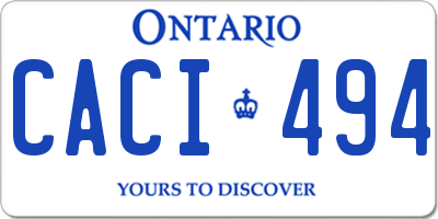 ON license plate CACI494