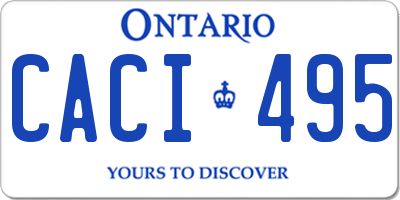 ON license plate CACI495