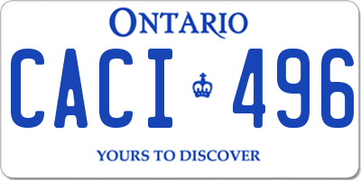 ON license plate CACI496